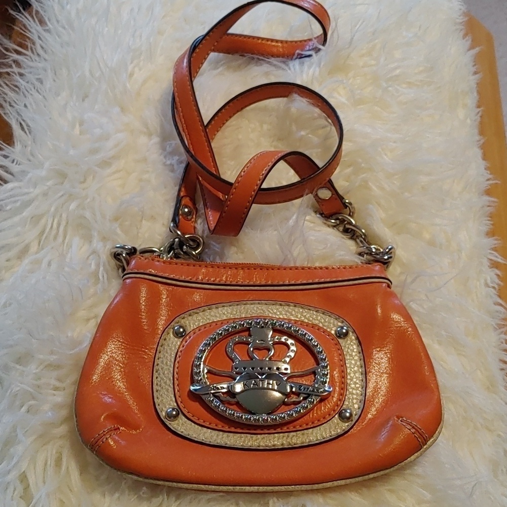 KATHY VAN ZEELAND RETRO BURNT ORANGE COMPACT CROSSBODY BAG
